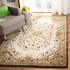 SAFAVIEH Heritage Collection 3' x 5' Beige / Green HG640A Handmade Traditional Oriental Premium Wool Area Rug｜wolrd