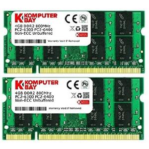 Komputerbay 2枚組　DDR2 800MHz　PC2-6400　4GBX2　 DUAL 200pin SO-DIMM ノート　パソコン用 増設メモリ　8GB　デュアル｜wolrd