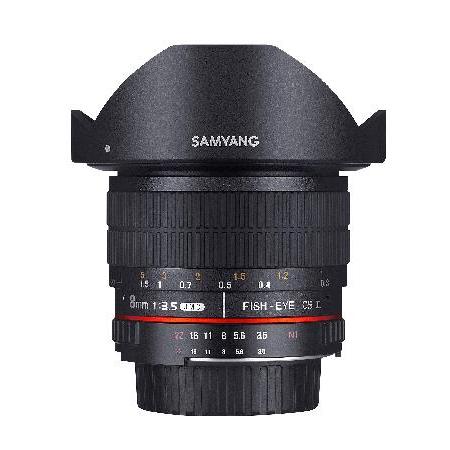 Samyang SYHD8M-C 8mm f/3.5 HDレンズ 取り外し可能なフード付き Cano...