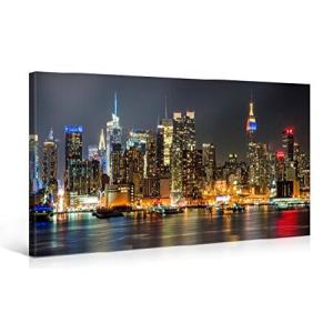 (100x50cm) - Gallery of Innovative Art - ILLUMINATED MANHATTAN NEW YORK 100x50cm e4348 - Giclee canvas print, Wall Art canvas picture - Canvaspictures｜wolrd