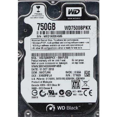 wd7500bpkx-80hpjt0、DCM hhotjhk、Westernデジタル750 GB S...