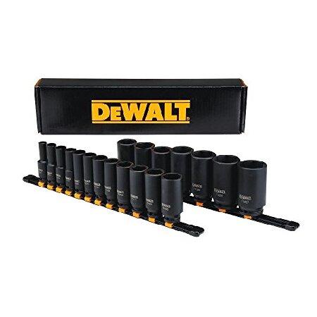 DEWALT ディープインパクトソケットセット 19ピース 1/2インチドライブ SAE (DWMT...