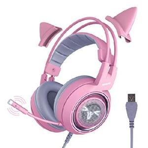 YOWU RGB 猫耳ヘッドホン 4 アップグレードされたワイヤレス