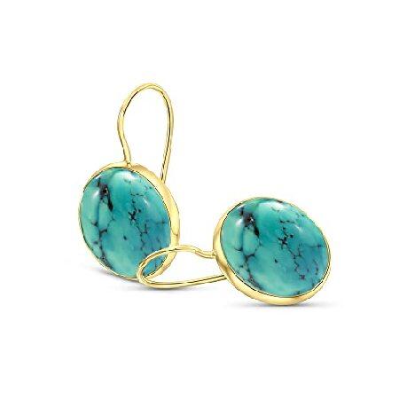 Turquoise Drop Earrings 14K Solid Gold - Beautiful...