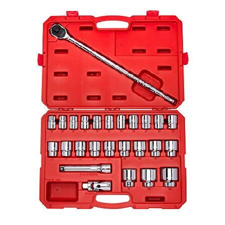 TEKTON 3/4 Inch Drive 6-Point Socket ＆ Ratchet Set...