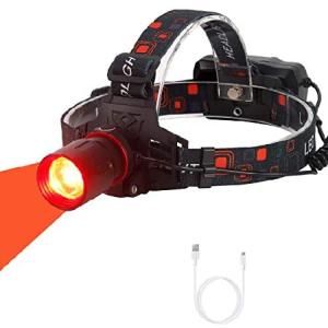 WINDFIRE New Brightest Red Light Hunting Headlamp Zoomable 3 Modes Night Hunting Light Rechargeable Waterproof Headlight for Coyote Hog Varmint Predat｜wolrd