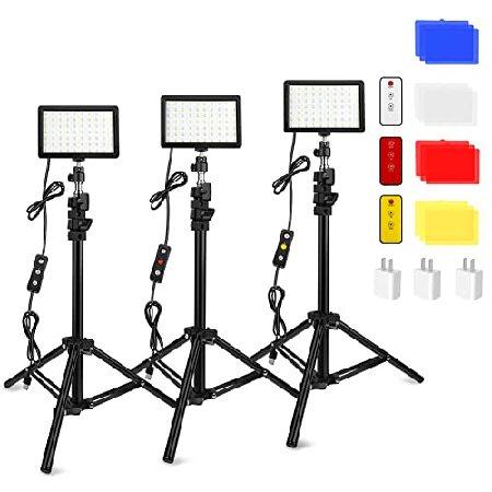 3 Packs 70 LED Video Light with Adjustable Tripod ...