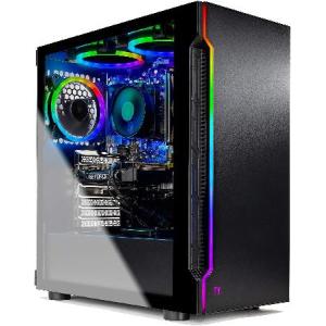 SkyTech Shadow Gaming Computer PC Desktop - Ryzen 5 3600 6-Core 3.6GHz, GTX 1660 Ti 6G, 500G SSD, 8GB DDR4 3000, RGB, AC WiFi, Windows 10 Home 64-bit,