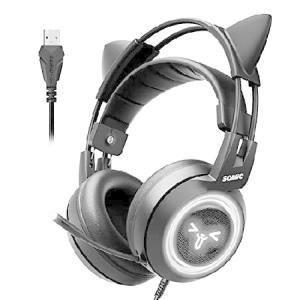 【美品】 YOWU 猫耳ヘッドホン ヘッドホン RGB YOWU RGB 猫耳ヘッドホン 3S ワイヤレス Bluetooth 5.0 マイク