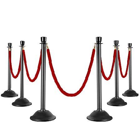 HABUTWAY Red Velvet Stanchion, 6pcs Stanchion Set,...