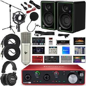 Focusrite Scarlett 4i4 4x4 USB Audio Interface with Creative Music Production Software Kit, CR3-X Studio Monitors, Professional Headphones ＆ 1/4 Inst