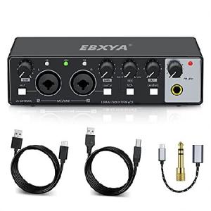 EBXYA 2x2 USB Audio Interface for Recording, Streaming and Podcasting, 24Bit/196kHz High-Fidelity, Studio Quality Audio Interface for Guitarist, Vocal｜wolrd