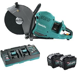 Makita 80V Max (2x 40V Max) XGT Brushless Anti-Vibration 14-Inch Power Cutter Kit with AFT, Electric Brake, Two 8.0Ah Batteries, Rapid Charger, Socket