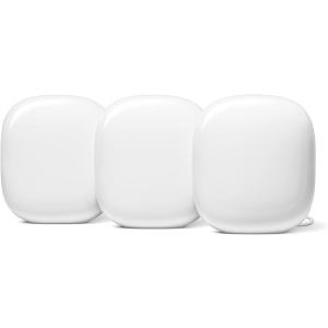 Google Nest WiFi Pro - Wi-Fi 6E - Reliable Home Wi-Fi System with Fast Speed and Whole Home Coverage - Mesh Wi-Fi Router - 3 Pack - Snow