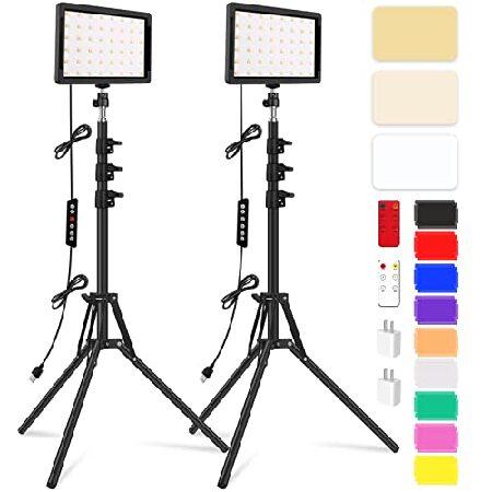 Unicucp 2 Packs LED Video Light Kit with 61.99&quot; Tr...