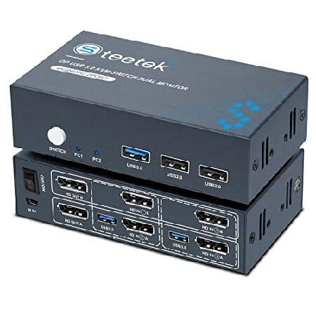Steetek DP Dual Monitor KVM Switch, 4K@60Hz USB 3....