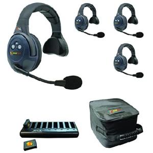 EARTEC Evade EVX4S Full Duplex Wireless Intercom System with 4 Single Speaker Headsets｜wolrd