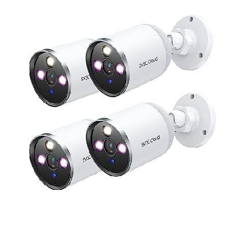 SV3C 2K WiFi Camera Outdoor, 4 Pack Wired Security...
