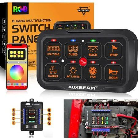Auxbeam 8ギャングスイッチパネル RGB Bluetooth AR-820 トグルモーメンタ...
