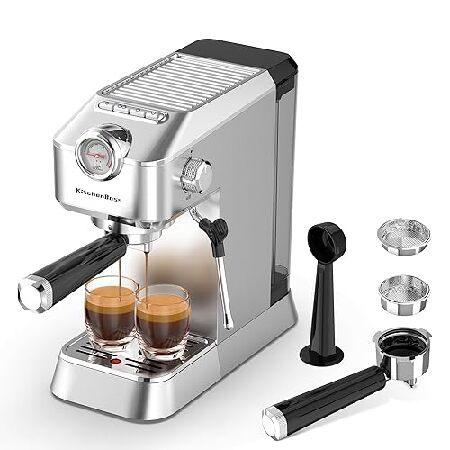 KitchenBoss Espresso Machine with Steamer: 20 Bar ...