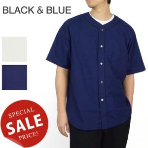 BLACK ＆ BLUE ブラックアンドブルー Washed Baseball Shirts ウォッ...