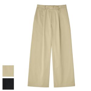 SOFTHYPHEN(ソフトハイフン) ORGANIC COTTON CHINO TUCKED EXTRA WIDE PANTS オーガニックコットンチノタックエクストラワイドパンツ MGMFP241306｜womanremix