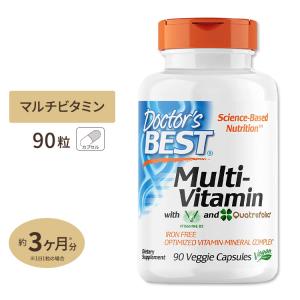ドクターズベスト マルチビタミン + ビタシャインD3 & クアトレフォリック 90粒 ベジカプセル Doctor's Best Multi-Vitamin with Vitashine D3｜womensfitness