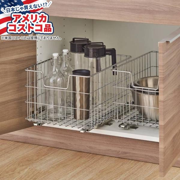 TRINITY ワイヤーバスケット スライド付き 2個パック TRINITY Wire Basket...