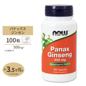 パナックスジンセン 朝鮮人参 500mg 100粒 NOW Foods ナウフーズ｜womensfitness