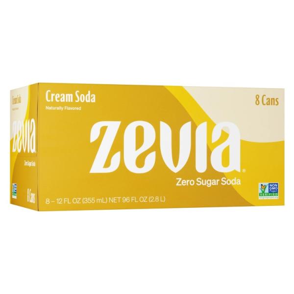 ゼビア ゼロシュガーソーダ クリームソーダポップ 355ml 8本 Zevia Zero Calor...