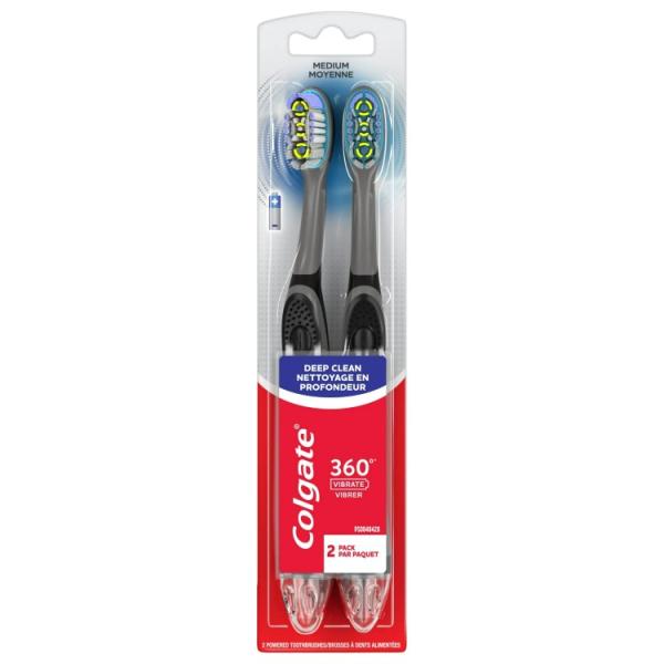 コルゲート 360 バイブレート ディープクリーン 2個パック ミディアム 大人用 Colgate ...