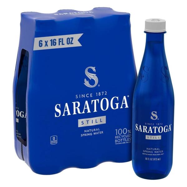 サラトガ スティル スプリング ウォーター 16 液量オンス 6 パック プラスチック ボトル Sa...