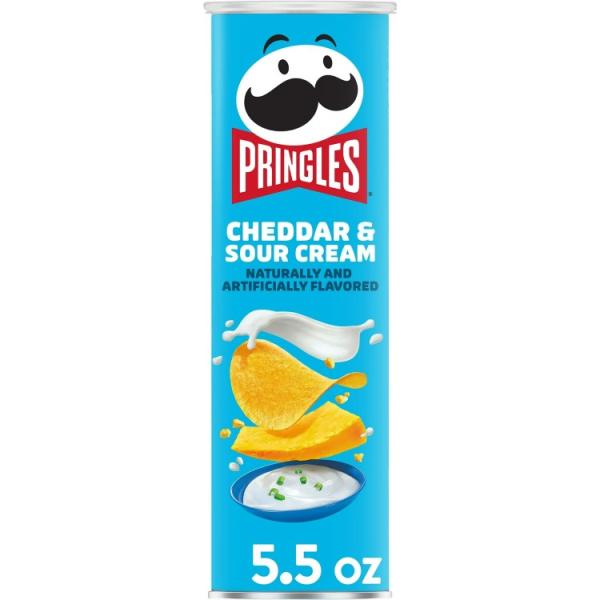プリングルズ チェダー＆サワークリーム ポテトチップス チップス 5.5 オンス 缶 Pringle...