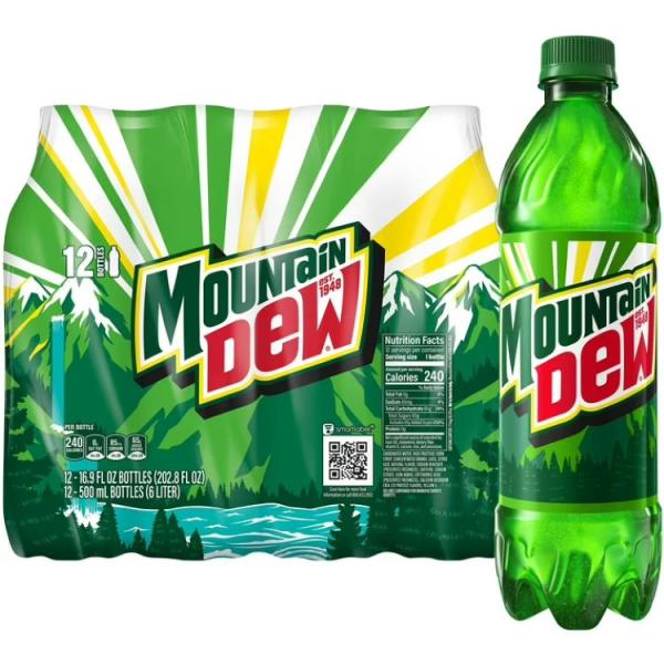 マウンテンデュー シトラスソーダポップ 500ml 12本パック Mountain Dew Citr...