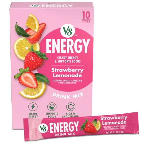 お取り寄せ V8エナジー ストロベリーレモネード エナジードリンクパウダー 10本入り V8 Ene...