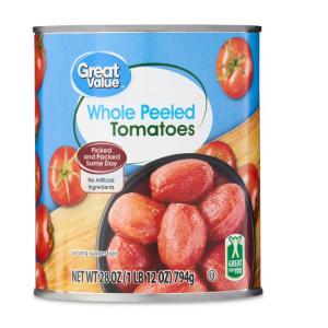 お取り寄せ グレートバリュー ホールピールドトマト 794g Great Value Whole Peeled Tomatoes, 28 oz