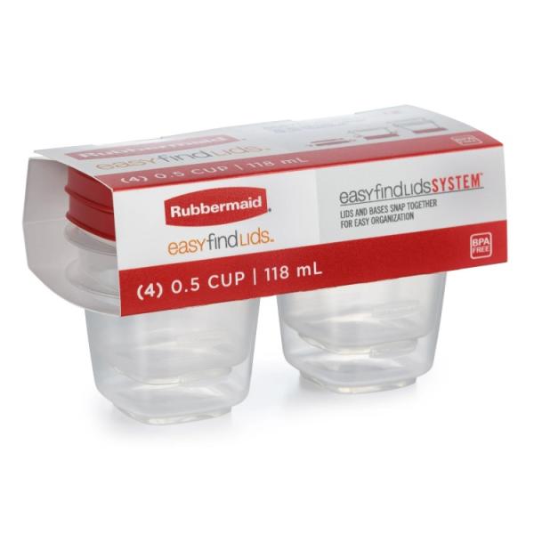 ラバーメイド イージーファインドリッド プラスチック保存容器 約120mL×4個セット Rubber...
