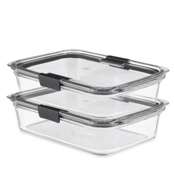 ラバーメイド ブリリアンス ガラス製保存容器 フタ付き 8カップ 2個セット Rubbermaid ...