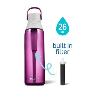 お取り寄せ ブリタ プレミアム プラスチック 浄水ウォーターボトル オーキッド 770ml ストロー付き Brita 26oz Premium Plastic