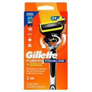 ジレット プログライド シールド メンズカミソリ 本体 替刃2個付き シルバー Gillette ProGlide Shield Men's Razor Han お取り寄せ
