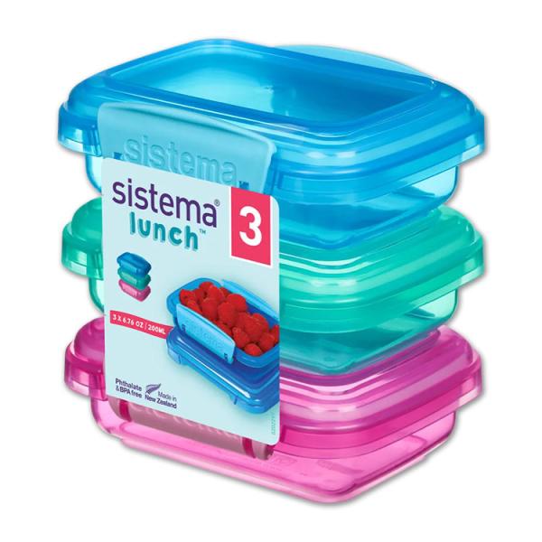 システマ ランチ 食品容器 3個セット 各200ml Sistema to go lunch 緑・ピ...