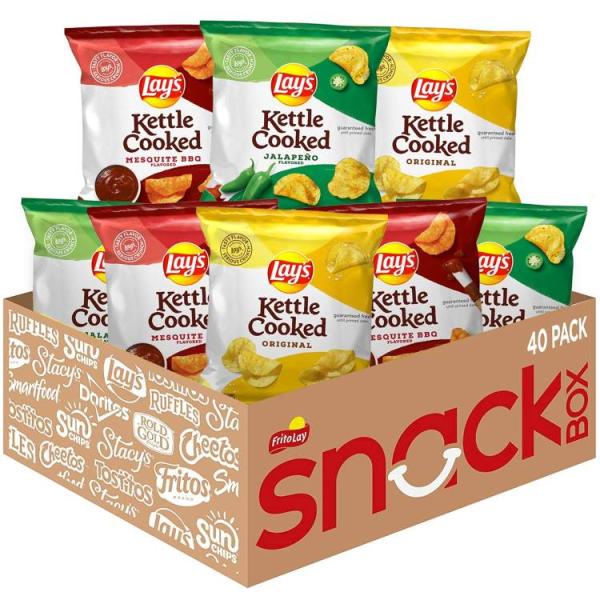レイズ ケトル クックド ポテトチップス バラエティパック40袋入り Lay's Kettle Co...