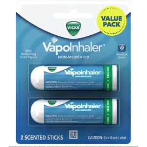 ヴィックス ヴァポ インヘイラー Inhaler 爽やかな Vicks 蒸気入り、メントールの香り 香り付きスティック 2 本 Vicks お取り寄せ