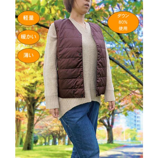 ふとんやさんのこだわりダウンベスト M-L LL-3L 2サイズ 4色展開 羽毛　クリスマス　ギフト...