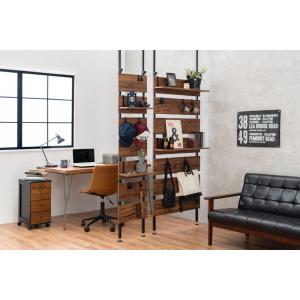 HAGiHARA（萩原） 突っ張り式 ウォールラック 幅40cm ブラック