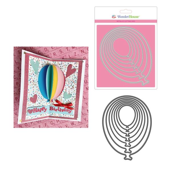 471/ワンダーハウス/ダイ(抜型)/風船　バルーン　ネスティング　レイヤー　ステッチ　7枚入り