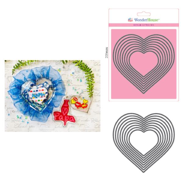 473/ワンダーハウス/ダイ(抜型)/ハート8枚セット　ネスティング　レイヤー