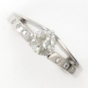 リング PT900 プラチナ 指輪 13.5号 ウォーターオパール 0.78 ダイヤ  