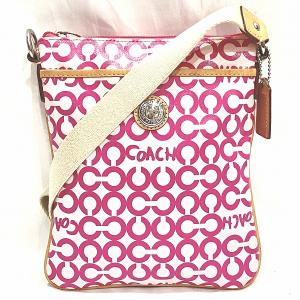 コーチ COACH オプアート 42420 PVC バッグ ショルダーバッグ レディース 中古