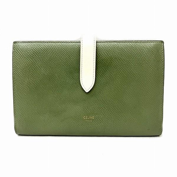 セリーヌ CELINE ラージストラップウォレット バイカラー 財布 2つ折り長財布 ユニセックス ...